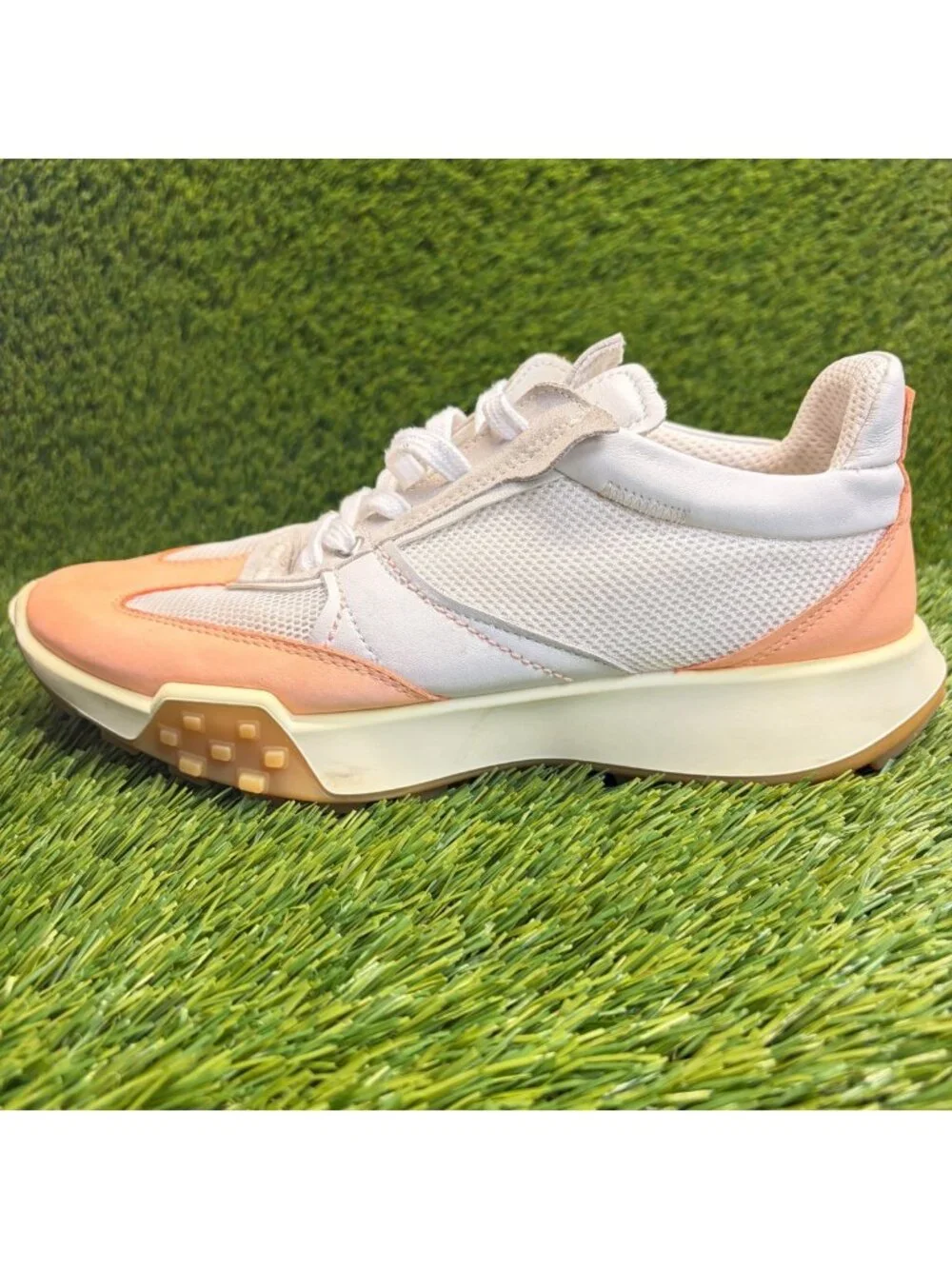 ECCO Retro Womens Size 8 Orange White Athletic Running Walking Shoes Sneakers